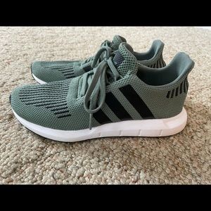Olive green Adidas sneakers